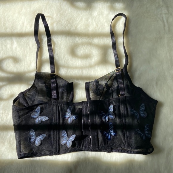 Black Butterfly corset crop top - Picture 2 of 4